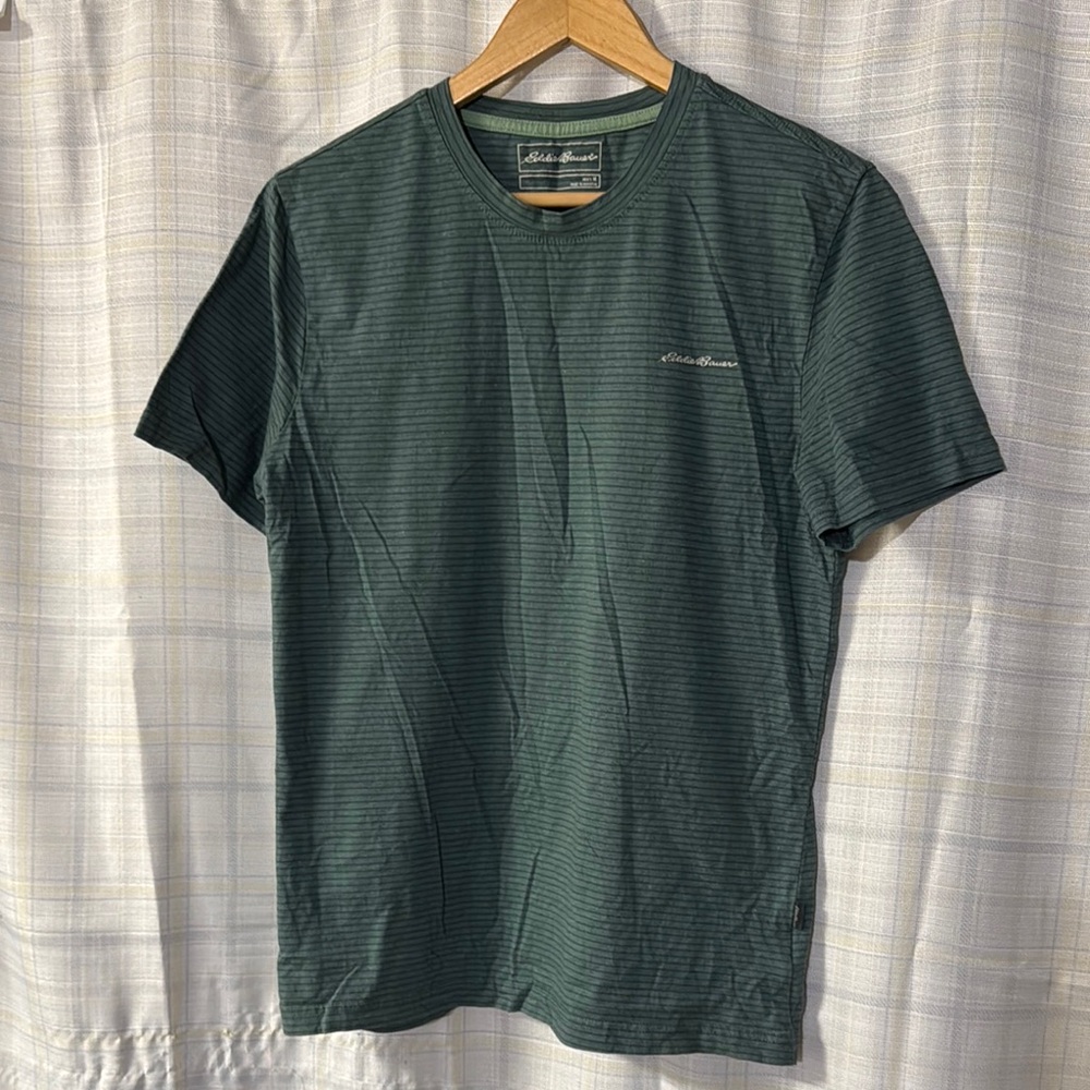 Eddie Bauer Green Striped T-Shirt